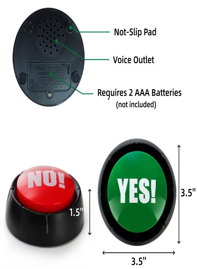 Cididu Set of 4 Yes No Button with Sound, Game Answer Button for Trivia Games, Answer Buzzers for Game Show, Funny Talking Buttons Gathering Pet Training, Different Yes No Saying - Image 2